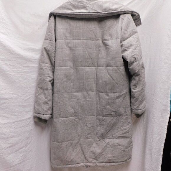 Anthropologie Avec Les Filles S Long Gray Plaid Puffer Coat EEUC - Picture 10 of 10